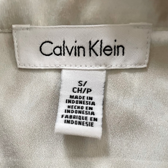 Women’s Blouse CALVIN KLEIN Animal Print Shirt V-neck Blouse Chiffon Shirt Top - Picture 7 of 8